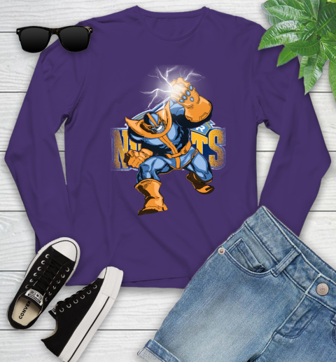 Denver Nuggets NBA Basketball Thanos Avengers Infinity War Marvel Youth Long Sleeve 4