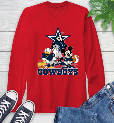 NFL Dallas Cowboys Mickey Mouse Donald Duck Goofy Football Shirt Long Sleeve T-Shirt 11