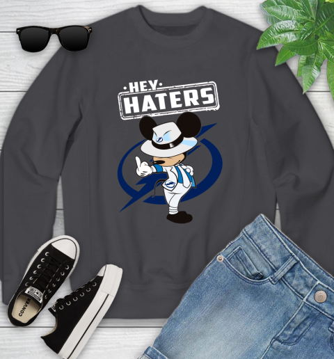 NHL Hey Haters Mickey Hockey Sports Tampa Bay Lightning Youth Sweatshirt 5