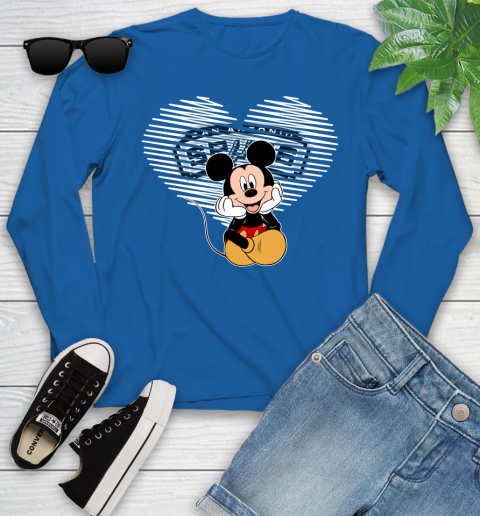NBA San Antonio Spurs The Heart Mickey Mouse Disney Basketball Youth Long Sleeve 10