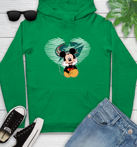 NHL Columbus Blue Jackets Carolina Hurricanes The Heart Mickey Mouse Disney Hockey Youth Hoodie 9