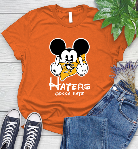 NHL Pittsburgh Penguins Haters Gonna Hate Mickey Mouse Disney Hockey T Shirt Women's T-Shirt 3