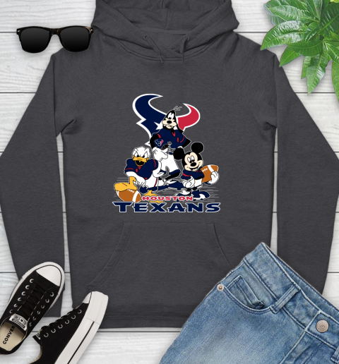 NFL Houston Texans Mickey Mouse Donald Duck Goofy Football Shirt Youth Hoodie 8