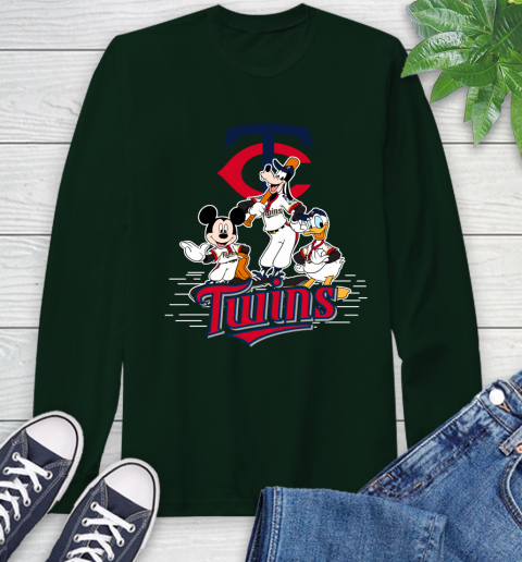MLB Minnesota Twins Mickey Mouse Donald Duck Goofy Baseball T Shirt Long Sleeve T-Shirt 7