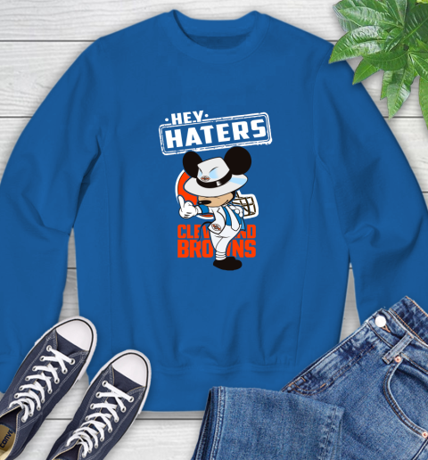 NFL Hey Haters Mickey Football Sports Cleveland Browns Sweatshirt 9