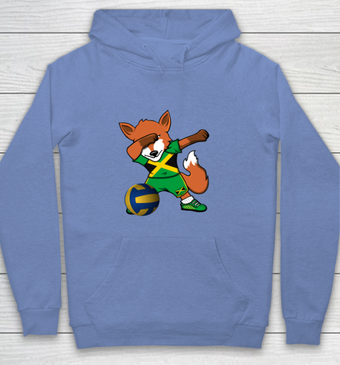 Dabbing Fox Jamaica Volleyball Fans Jersey Jamaican Youth Hoodie 10
