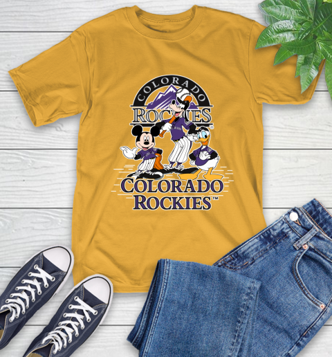 MLB Colorado Rockies Mickey Mouse Donald Duck Goofy Baseball T Shirt T-Shirt 2