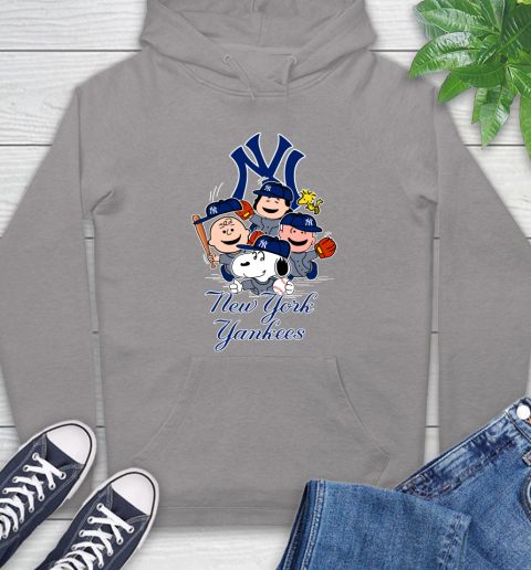 MLB New York Yankees Snoopy Charlie Brown Woodstock The Peanuts Movie Baseball T Shirt_000 Hoodie 6