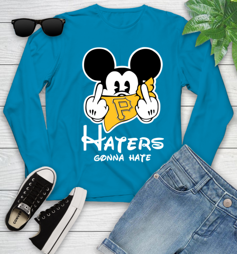 MLB Pittsburgh Pirates Haters Gonna Hate Mickey Mouse Disney Baseball T Shirt_000 Youth Long Sleeve 8