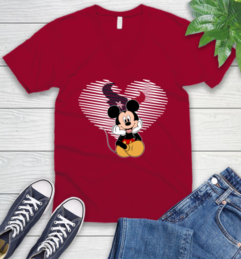 NFL Houston Texans The Heart Mickey Mouse Disney Football T Shirt_000 V-Neck T-Shirt 7