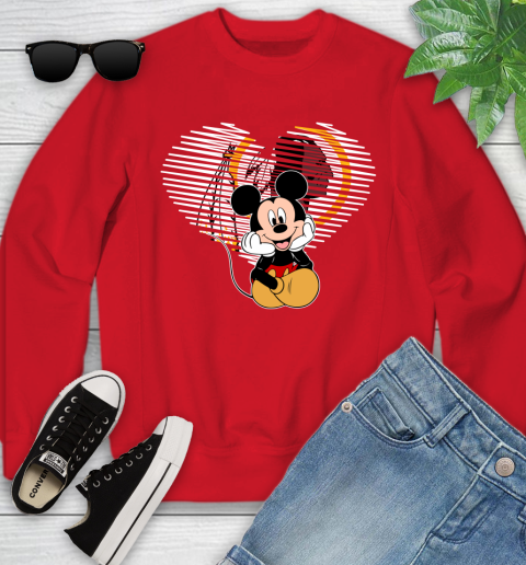 NFL Washington Redskins The Heart Mickey Mouse Disney Football T Shirt_000 Youth Sweatshirt 8