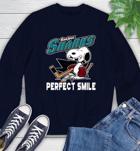NHL San Jose Sharks Snoopy Perfect Smile The Peanuts Movie Hockey T Shirt Sweatshirt 2