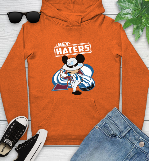 NHL Hey Haters Mickey Hockey Sports Colorado Avalanche Youth Hoodie 4
