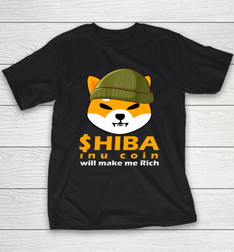 Shiba Will Make Me Rich Vintage Shiba Inu Coin Shiba Army Youth T-Shirt 9