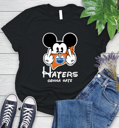 NHL Edmonton Oilers Haters Gonna Hate Mickey Mouse Disney Hockey T Shirt Women's T-Shirt