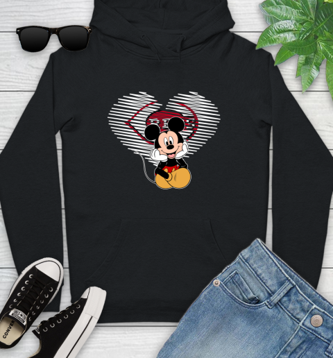 MLB Cincinnati Reds The Heart Mickey Mouse Disney Baseball T Shirt_000 Youth Hoodie