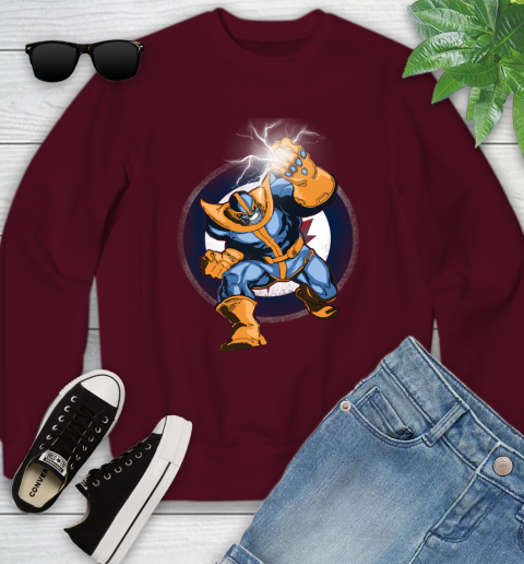 Winnipeg Jets NHL Hockey Thanos Avengers Infinity War Marvel Youth Sweatshirt 4
