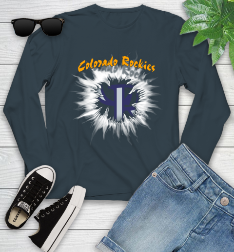 Colorado Rockies MLB Baseball Adoring Fan Rip Sports Youth Long Sleeve 9