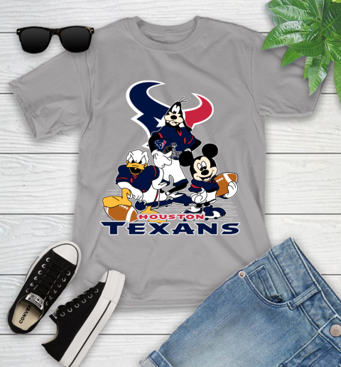 NFL Houston Texans Mickey Mouse Donald Duck Goofy Football Shirt Youth T-Shirt 4