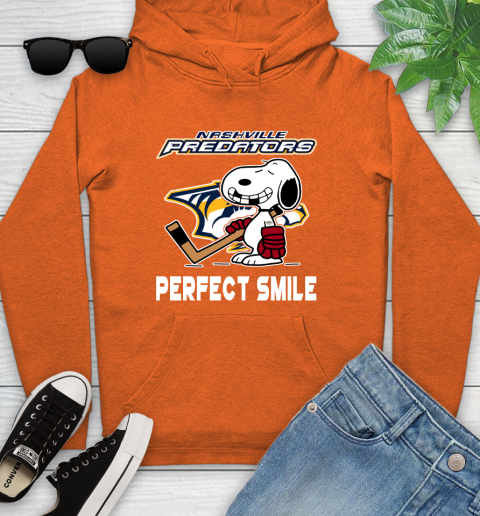 NHL Nashville Predators Snoopy Perfect Smile The Peanuts Movie Hockey T Shirt Youth Hoodie 4