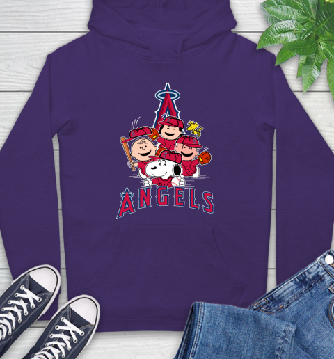 MLB Los Angeles Angels Snoopy Charlie Brown Woodstock The Peanuts Movie Baseball T Shirt_000 Hoodie 5