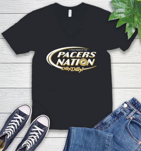 NBA A True Friend Of The Indiana Pacers Dilly Dilly Basketball Sports V-Neck T-Shirt