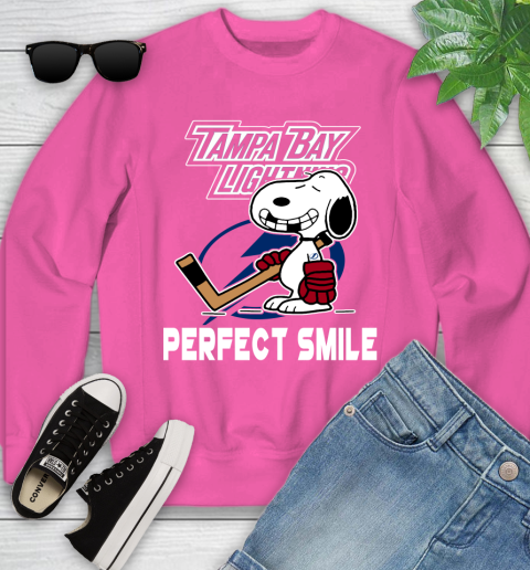 NHL Tampa Bay Lightning Snoopy Perfect Smile The Peanuts Movie Hockey T Shirt Youth Sweatshirt 6