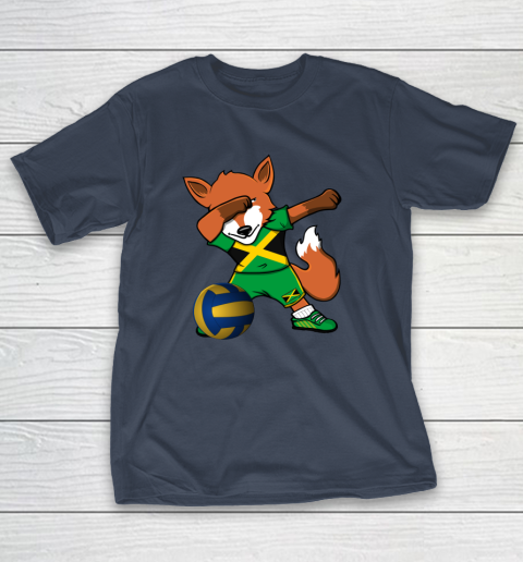Dabbing Fox Jamaica Volleyball Fans Jersey Jamaican T-Shirt 4