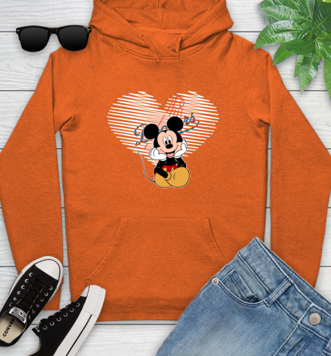 MLB Los Angeles Dodgers The Heart Mickey Mouse Disney Baseball T Shirt_000 Youth Hoodie 4