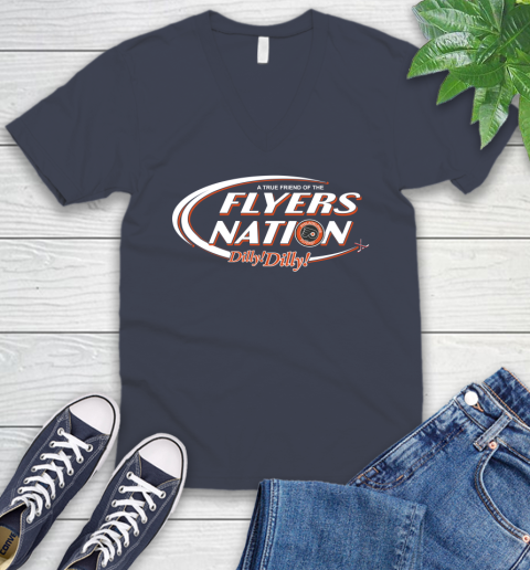 NHL A True Friend Of The Philadelphia Flyers Dilly Dilly Hockey Sports V-Neck T-Shirt 8
