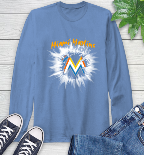 Miami Marlins MLB Baseball Adoring Fan Rip Sports Long Sleeve T-Shirt 12