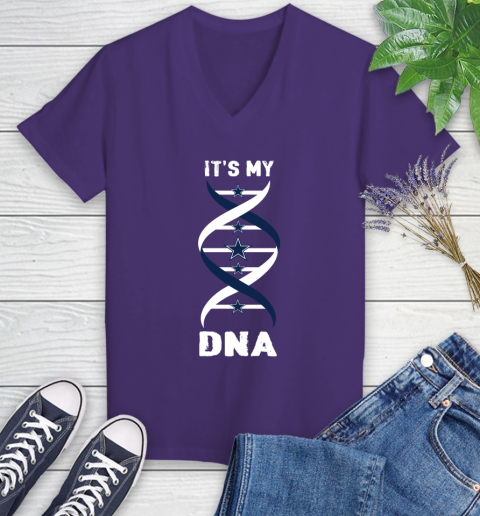 Dallas Cowboys NFL Football It's My DNA Sports Women's V-Neck T-Shirt 3