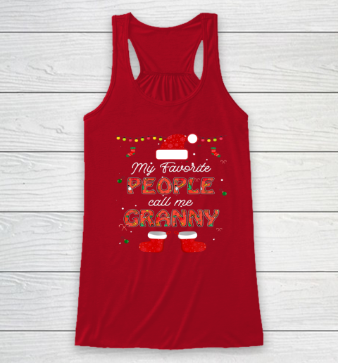 My Favorite People Call Me Granny Thanksgiving Christmas Racerback Tank 3