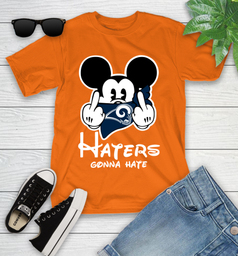 NFL Los Angeles Rams Haters Gonna Hate Mickey Mouse Disney Football T Shirt Youth T-Shirt 9