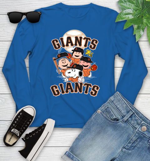 MLB San Francisco Giants Snoopy Charlie Brown Woodstock The Peanuts Movie Baseball T Shirt_000 Youth Long Sleeve 10