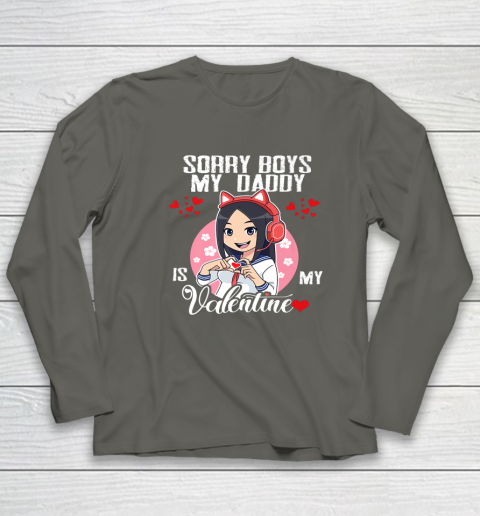 Sorry Boys My Daddy Is My Valentine Girls Valentines Day Long Sleeve T-Shirt 5