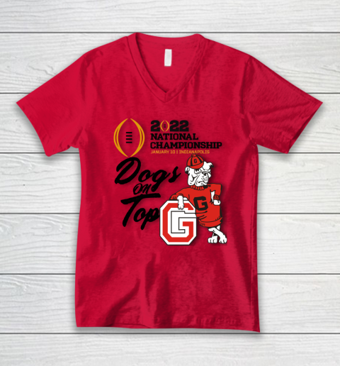 UGA National Championship  Georgia  UGA  Dogs On Top V-Neck T-Shirt 3