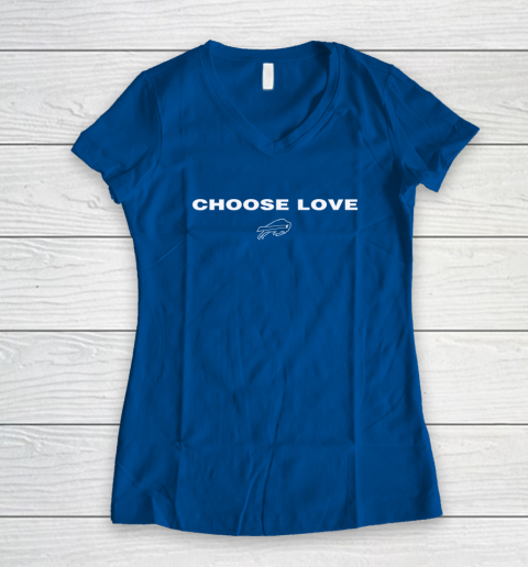 Choose Love Buffalo Bills Women's V-Neck T-Shirt 5