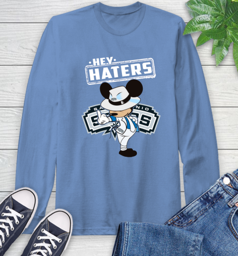 NBA Hey Haters Mickey Basketball Sports San Antonio Spurs Long Sleeve T-Shirt 12
