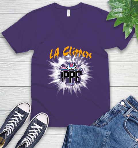 LA Clippers NBA Basketball Rip Sports V-Neck T-Shirt 9