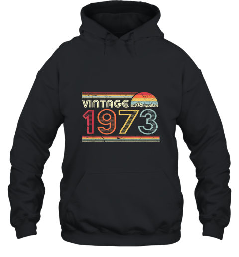 1973 Vintage T Shirt, Birthday Gift Tee. Retro Style Shirt Hooded
