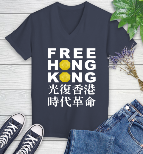 Free Hong Kong Women's V-Neck T-Shirt 12