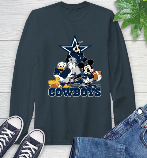 NFL Dallas Cowboys Mickey Mouse Donald Duck Goofy Football Shirt Long Sleeve T-Shirt 9