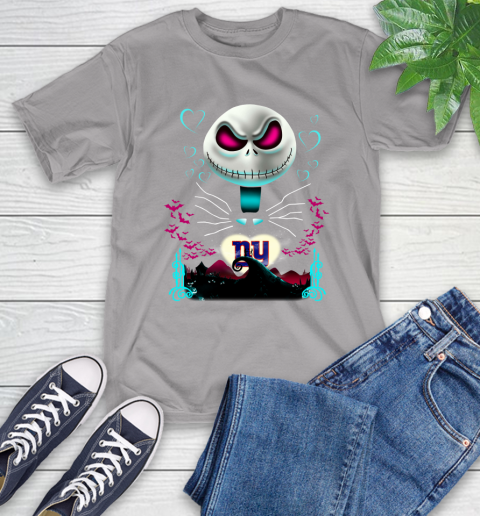 NFL New York Giants Jack Skellington Sally The Nightmare Before Christmas Football T-Shirt 6
