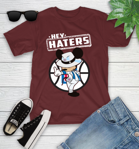 NBA Hey Haters Mickey Basketball Sports Los Angeles Clippers Youth T-Shirt 14