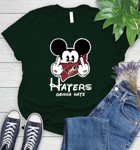 NHL Arizona Coyotes Haters Gonna Hate Mickey Mouse Disney Hockey T Shirt Women's T-Shirt 6