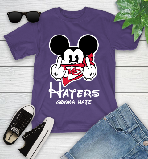 NFL Kansas City Chiefs Haters Gonna Hate Mickey Mouse Disney Football T Shirt_000 Youth T-Shirt 3