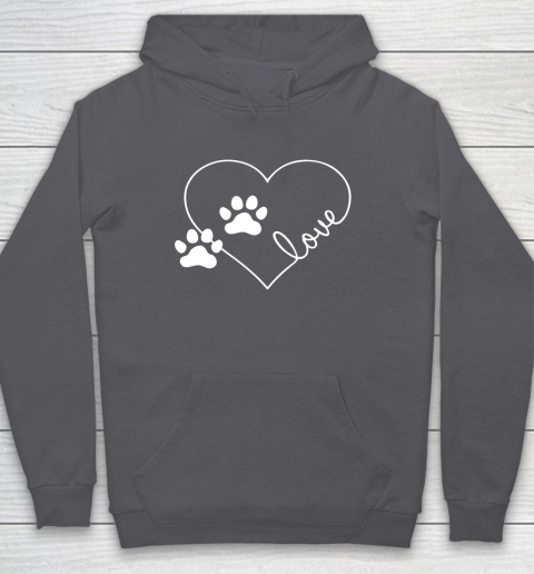 Cute Love Hearts Valentine Day Paw Print Dog Owner Dog Lover Hoodie 12