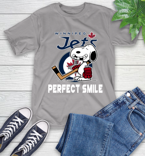 NHL Winnipeg Jets Snoopy Perfect Smile The Peanuts Movie Hockey T Shirt T-Shirt 6