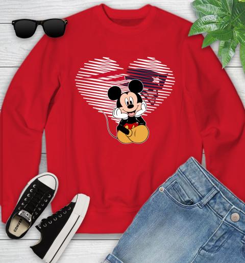 NFL New England Patriots The Heart Mickey Mouse Disney Football T Shirt_000 Youth Sweatshirt 8